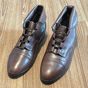 Vintage Prima Royale Brown Ankle Cuff Leather Granny Boots Witchcore  Sz 9.5